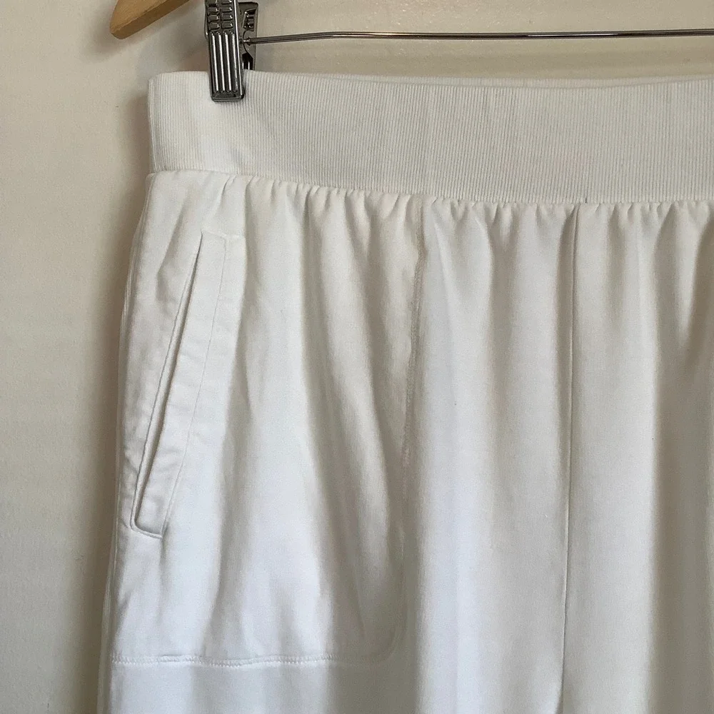 T by Talbots Women White Wide Leg Crop Pants XL Petite Cotton Modal Stretch XLp - Picture 13 of 16